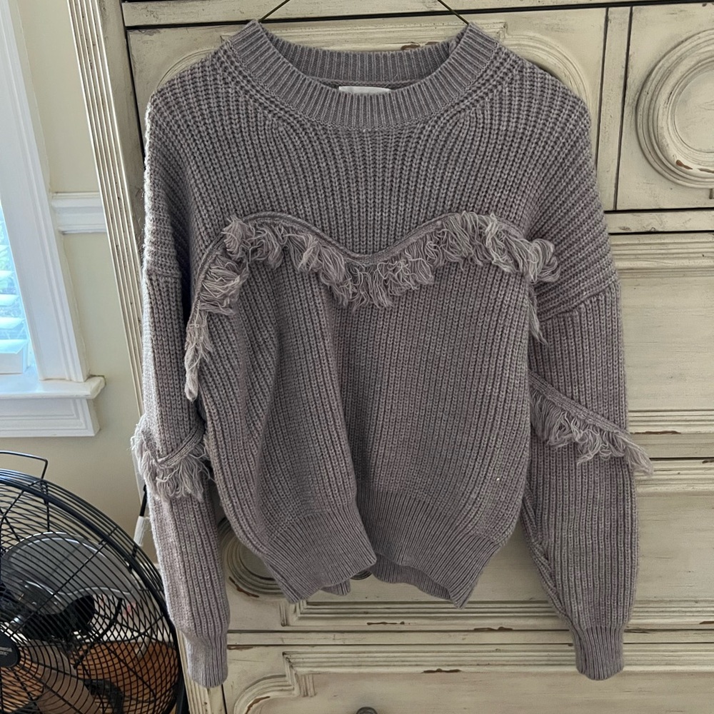 &merci gray tassel sweater